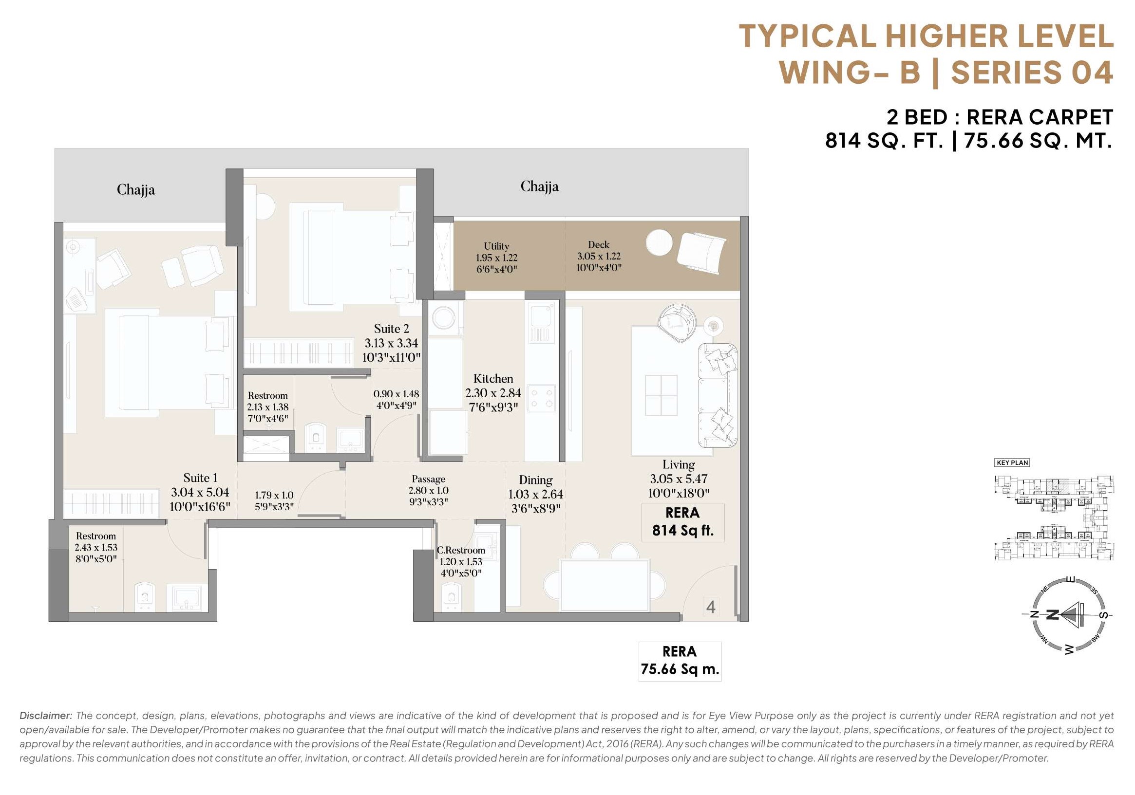 2 BHK Floor Plan 4
